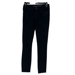 Articles Of Society Women’s Black Denim Jeans Sz 25 (2) Ripped/Torn Stretch